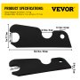 VEVOR Orejas de cubo de fijación rápida, orejas de cubo de excavadora de 3/4 pulgadas de grosor, 2 piezas de accesorio de orejas de cubo, acero con revestimiento negro con artesanía de metal precisa, compatible con KX040 KX71 KX91 KX121