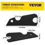 VEVOR Orejas de cubo de fijación rápida, orejas de cubo de excavadora de 3/4 pulgadas de grosor, 2 piezas de accesorio de orejas de cubo, acero con revestimiento negro con artesanía de metal precisa, compatible con KX040 KX71 KX91 KX121