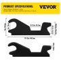 VEVOR Orejas de cubo de fijación rápida, orejas de cubo de excavadora de 3/4 pulgadas de grosor, 2 piezas de accesorio de orejas de cubo, acero con revestimiento negro con artesanía de metal precisa, compatible con KX040 KX71 KX91 KX121