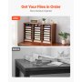 VEVOR Literature Organizer, 24 Compartments Office Mailbox with Removable Shelves, Wooden Mailbox Sorter Particle Board Office Home Classroom Storage, File Sorter for Documents, Papers, Dark Brown