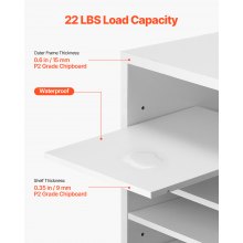 Wooden Literature Organizer 24 Compartments with Adjustable Shelves White