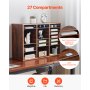 VEVOR Literature Organizer, 27 Compartments Office Mailbox with Removable Shelves, Wood Mailbox Sorter Particle Board Office Home Classroom Storage, File Sorter for File, Document, Paper, Dark Brown