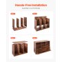 VEVOR Literature Organizer, 27 Compartments Office Mailbox with Removable Shelves, Wood Mailbox Sorter Particle Board Office Home Classroom Storage, File Sorter for File, Document, Paper, Dark Brown