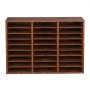 VEVOR Literature Organizer, 27 Compartments Office Mailbox with Removable Shelves, Wood Mailbox Sorter Particle Board Office Home Classroom Storage, File Sorter for File, Document, Paper, Dark Brown