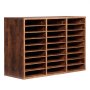 VEVOR Literature Organizer, 27 Compartments Office Mailbox with Removable Shelves, Wood Mailbox Sorter Particle Board Office Home Classroom Storage, File Sorter for File, Document, Paper, Dark Brown