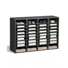 VEVOR Wooden Literature Organizer 36 Compartments with Adjustable Shelves Grey