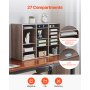VEVOR Literature Organizer, 27 Compartments Office Mailbox with Removable Shelves, Wood Mailbox Sorter Particle Board Office Home Classroom Storage, File Sorter for File, Document, Paper, Black-Grey