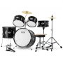 VEVOR Kids Drum Set 5-Piece 16 in Beginner Children Drum Set with Throne Black