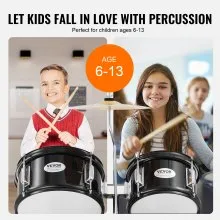 VEVOR Kids Drum Set 5-Piece 16 in Beginner Children Drum Set with Throne Black