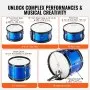 VEVOR Kids Drum Set, 5-Piece, 406.4 mm Beginner Full Drum Set with Bass Toms Snare Floor Drum Adjustable Throne Cymbal Hi-Hat Pedal and Two Pairs of Drumsticks, Starter Drum Kit for Child Kids, Blue