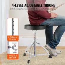 VEVOR Adult Drum Set, 5-Piece, 22 inches Complete Full Size Drum Kit with Bass Toms Snare Floor Drum Adjustable Throne Stands Cymbal Hi-Hat Pedal and Drumsticks, Beginner Drum Kit for Adults, Silver