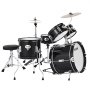 VEVOR Kids Drum Set, 5-Piece 14 in Junior Drum Sets, Beginner Drums Set with Adjustable Throne, Cymbal & Two Pairs of Drumsticks, Musical Learning Drums Instruments Kit, for Children Ages 6-13(Black)