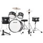 VEVOR Kids Drum Set, 5-Piece 14 in Junior Drum Sets, Beginner Drums Set with Adjustable Throne, Cymbal & Two Pairs of Drumsticks, Musical Learning Drums Instruments Kit, for Children Ages 6-13(Black)