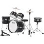 VEVOR Kids Drum Set, 5-Piece 14 in Junior Drum Sets, Beginner Drums Set with Adjustable Throne, Cymbal & Two Pairs of Drumsticks, Musical Learning Drums Instruments Kit, for Children Ages 6-13(Black)