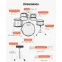 Kids Drum Set 5-Piece Beginner Drum Kit with 16 in Bass Drum (Silver)