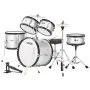 Kids Drum Set 5-Piece Beginner Drum Kit with 16 in Bass Drum (Silver)