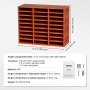 Wood Literature Organizer File Sorter Paper Storage Holder 27 Slots Brown