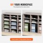 Wood Literature Organizer File Sorter Paper Storage Holder 27 Slots Grey