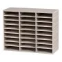 VEVOR 27 Compartments Wood Literature Organizer, Adjustable Shelves, Medium Density Fiberboard Mail Center, Office Home School Storage for Files, Documents, Papers, Magazines, Grey