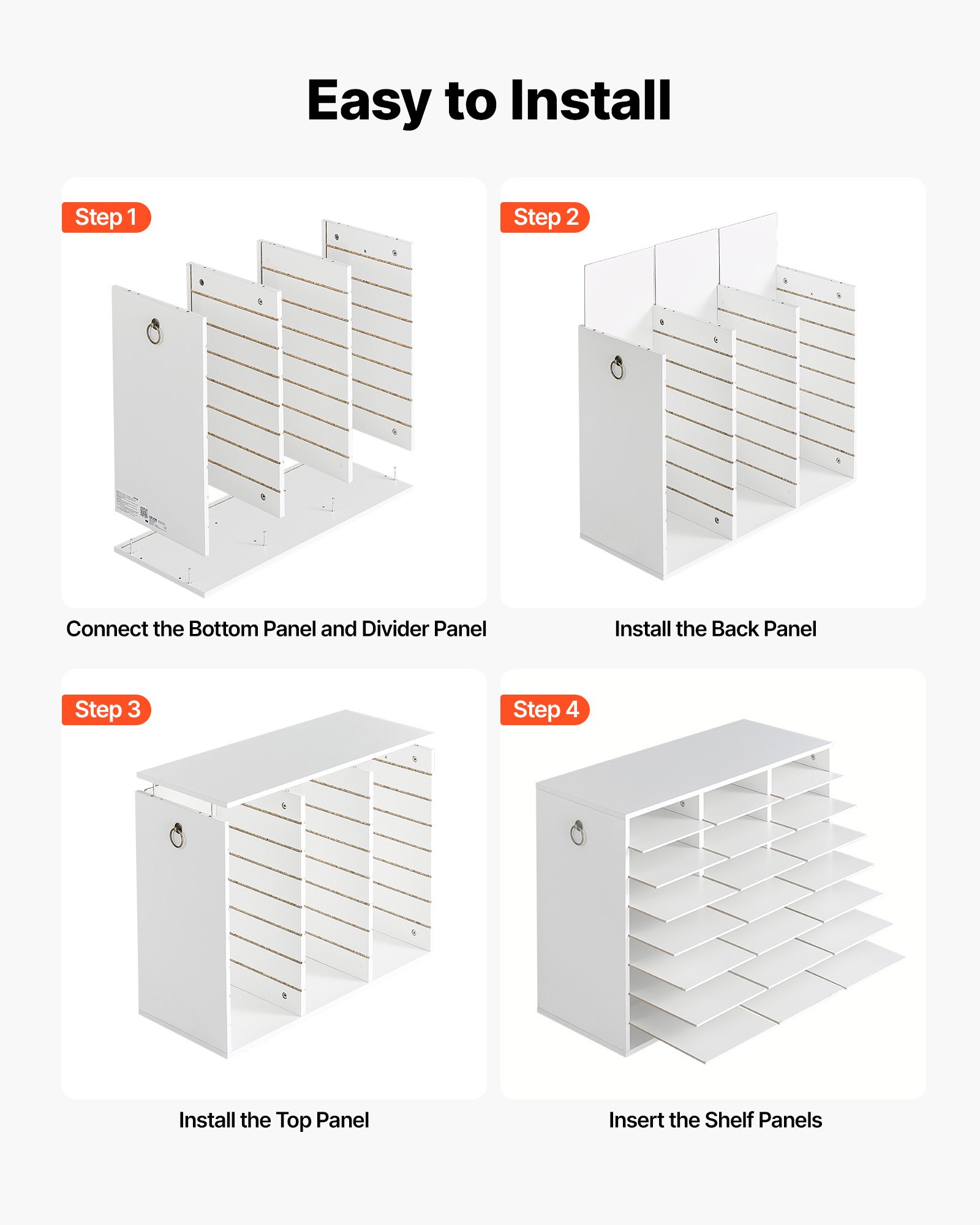 VEVOR Wood Literature Organizer 24 Compartments Office Mailboxes White, Countertop Literature Sorter for Files Documents Papers, with Adjustable Shelves, for Office, Home, Classroom Organization