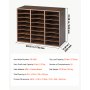 VEVOR Wood Literature Organizer 24 Compartments Office Mailboxes Brown, Countertop Literature Sorter for Files Documents Papers, with Adjustable Shelves, for Office, Home, Classroom Organization