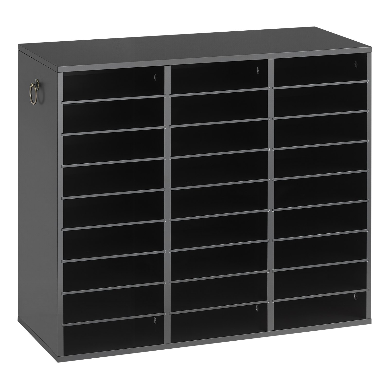 VEVOR Wood Literature Organizer 27 Compartments Office Mailboxes Black, Countertop Literature Sorter for Files Documents Papers, with Adjustable Shelves, for Office, Home, Classroom Organization