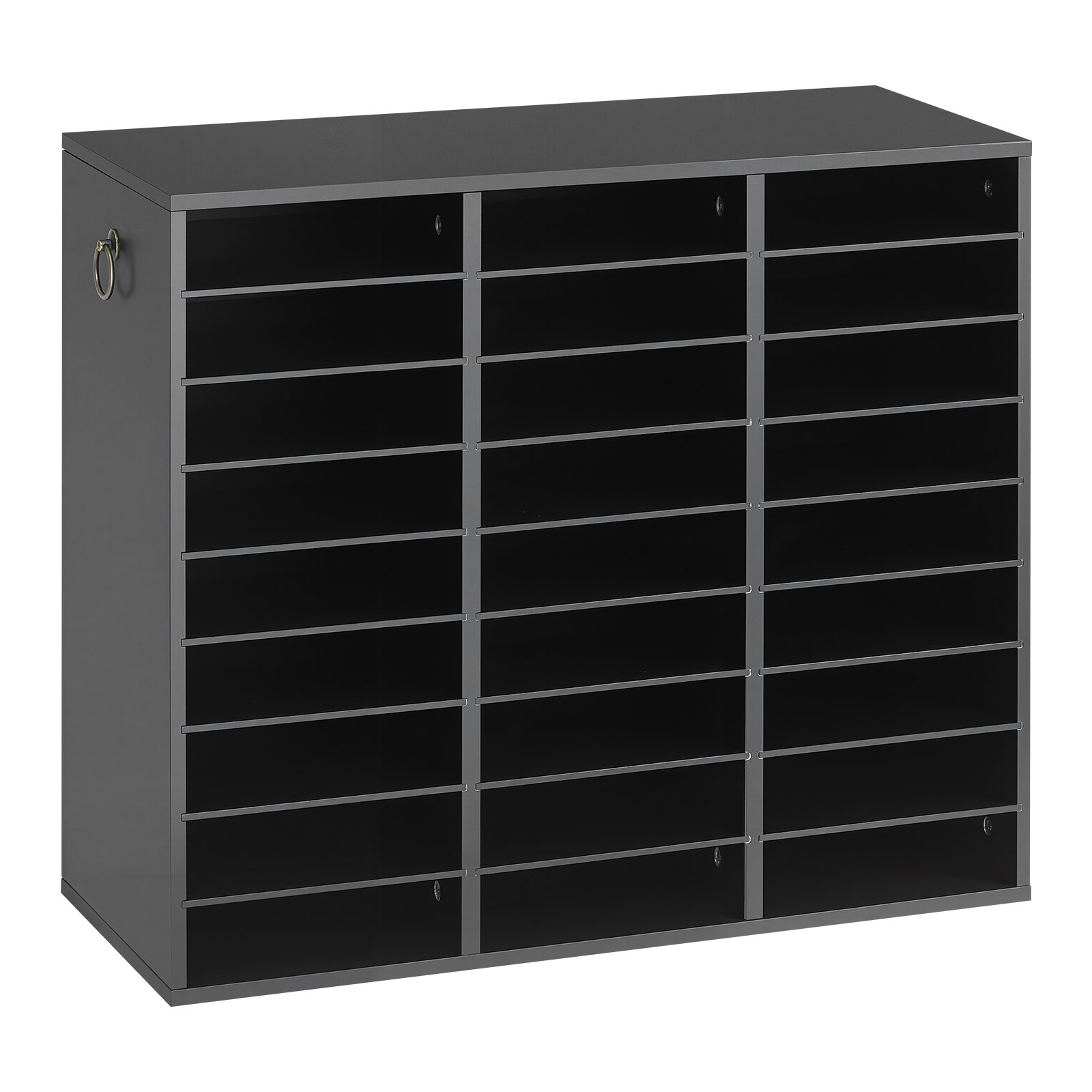 VEVOR Wood Literature Organizer 27 Compartments Office Mailboxes Black, Countertop Literature Sorter for Files Documents Papers, with Adjustable Shelves, for Office, Home, Classroom Organization