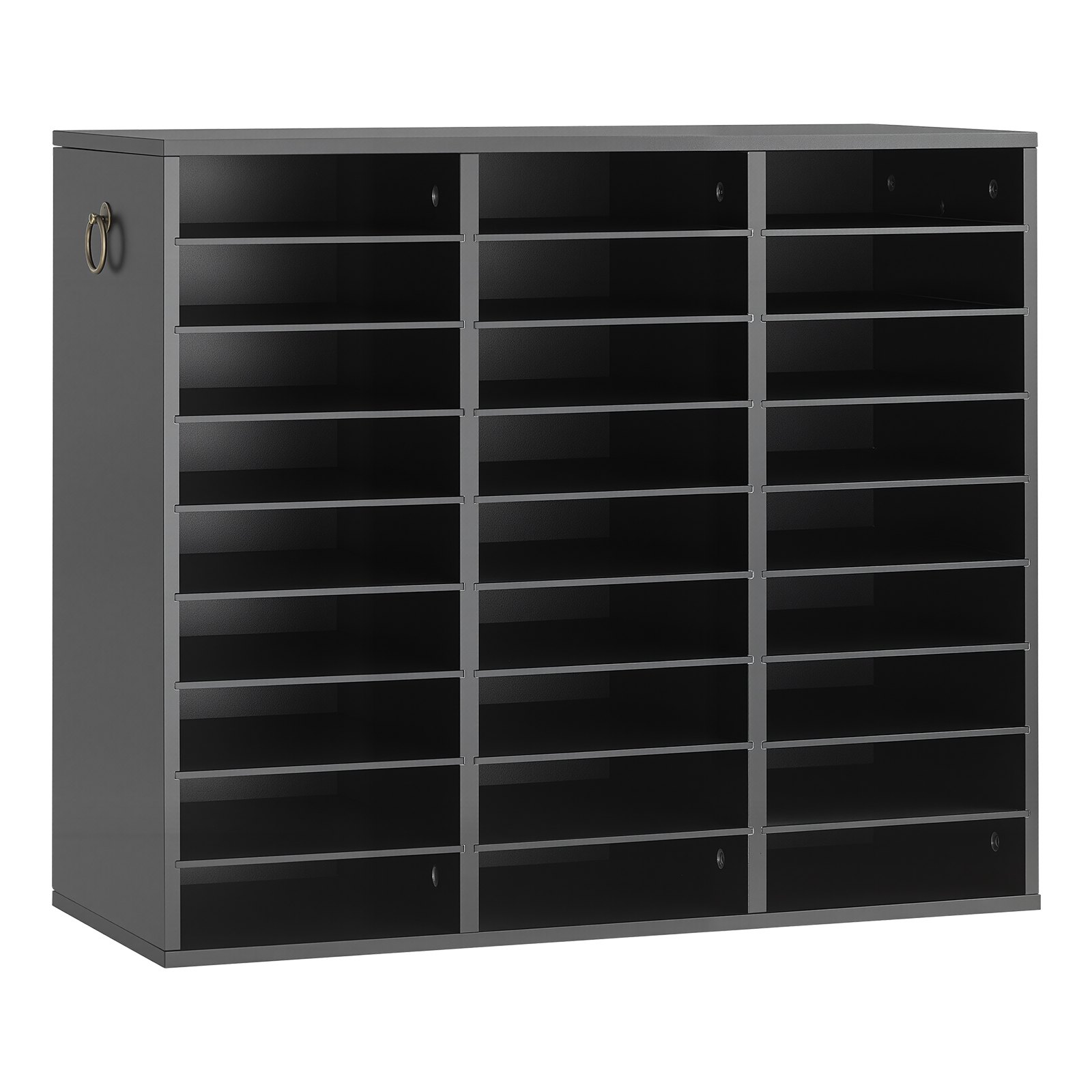 VEVOR Wood Literature Organizer 27 Compartments Office Mailboxes Black, Countertop Literature Sorter for Files Documents Papers, with Adjustable Shelves, for Office, Home, Classroom Organization