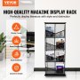 VEVOR Brochure Display Stand, 4-Tier 8 Pockets Mesh Literature Display Holder, Floor Standing Magazine Newspaper Catalog Rack, Lightweight & Portable with Carrying Bag for Shop Exhibitions Office