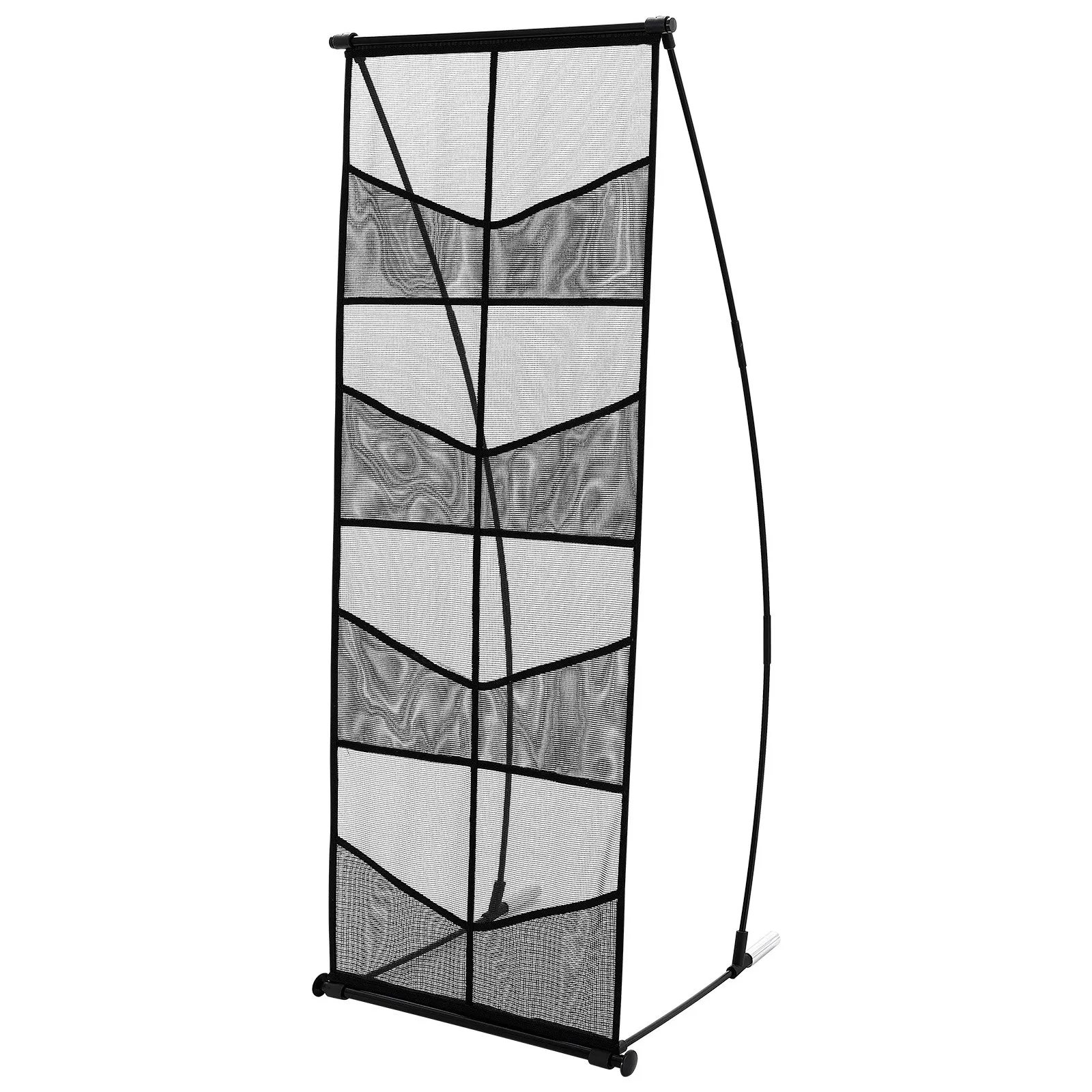 VEVOR brochure display stand with multiple mesh pockets and a black frame.