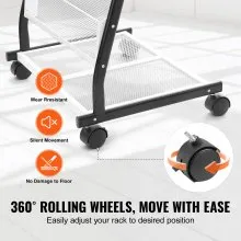 VEVOR Brochure Display Rack 6-Tier Magazine Literature Display Stand 4 Wheels