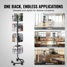 VEVOR Brochure Display Rack 32-Pocket Rotating Literature Display Stand 5 Wheels