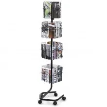 VEVOR Brochure Display Rack 32-Pocket Rotating Literature Display Stand 5 Wheels