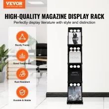 VEVOR Foldable Magazine Display Rack 4 Pocket Brochure Literature Display Stand