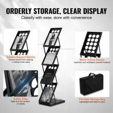 VEVOR Foldable Magazine Display Rack 4 Pocket Brochure Literature Display Stand