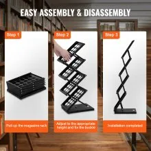 VEVOR Foldable Magazine Display Rack 4 Pocket Brochure Literature Display Stand