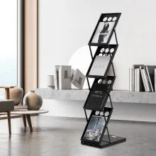 VEVOR Foldable Magazine Display Rack 4 Pocket Brochure Literature Display Stand