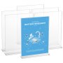 VEVOR Acrylic Sign Holder, 6 Pack 8.5 x 11-inch Brochure Display Holders, T-Shape Double Sided Display Sign Stand, Clear Acrylic Table Menu Photo Paper Holder for Restaurant Office Wedding Bar
