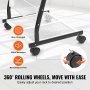 VEVOR brochure display rack with 360° rolling wheels for easy movement, wear resistance, and no floor damage.