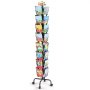 VEVOR greeting cards display rack with colorful children’s books, mobile on casters.