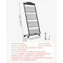 VEVOR Brochure Display Rack, 4-Tier Magazine Literature Display Stand with Wheels, Movable Floor Standing Magazine Rack, Heavy Duty Newspaper Catalog Holders for Shop Exhibitions Office Craft Fairs