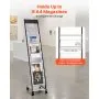 VEVOR Brochure Display Rack, Narrow 6-Tier Magazine Literature Display Stand with Wheels, Metal Floor Standing Magazine Rack, Movable Newspaper Catalog Holders for Shop Exhibitions Office (6 Pockets)