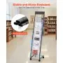 VEVOR Brochure Display Rack, Narrow 6-Tier Magazine Literature Display Stand with Wheels, Metal Floor Standing Magazine Rack, Movable Newspaper Catalog Holders for Shop Exhibitions Office (6 Pockets)