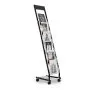 VEVOR Brochure Display Rack, Narrow 6-Tier Magazine Literature Display Stand with Wheels, Metal Floor Standing Magazine Rack, Movable Newspaper Catalog Holders for Shop Exhibitions Office (6 Pockets)
