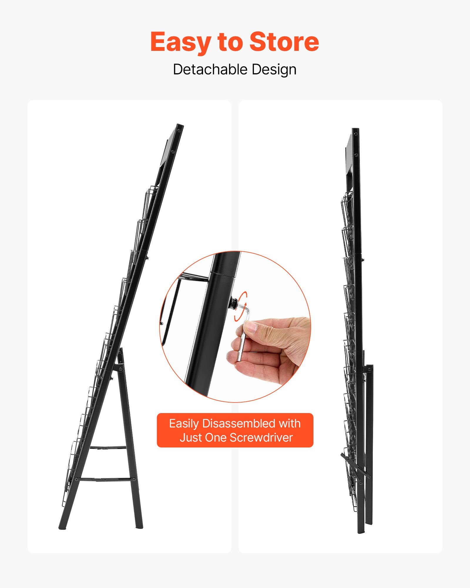 VEVOR Brochure Display Rack, 20 Pockets Magazine Literature Display Stand, Portable Floor Standing Magazine Rack, Metal Newspaper Catalog Holders for Shop, Exhibitions, Office, Trade Show, Black