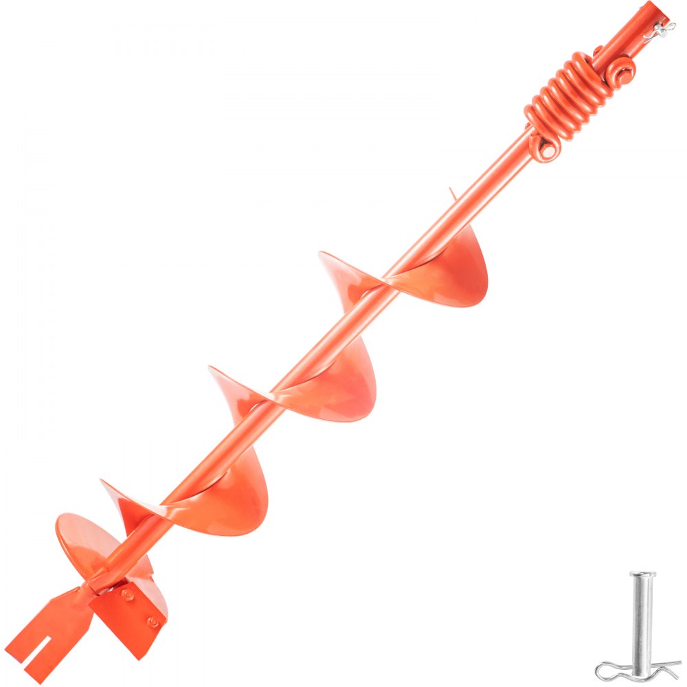 VEVOR Auger Drill, 6'' (D) x 35'' (L) Garden Auger Drill Bit with Shock Absorbing Spring , Drill Auger for 7/8’’ Drill, Heavy Duty Garden Auger for Planting Bulbs and Bedding Plants, Digging Hole