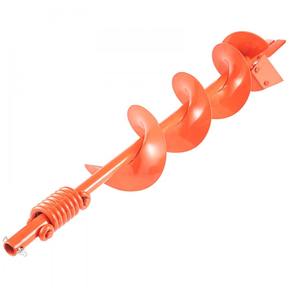VEVOR Auger Drill, 6'' (D) x 35'' (L) Garden Auger Drill Bit with Shock Absorbing Spring , Drill Auger for 7/8’’ Drill, Heavy Duty Garden Auger for Planting Bulbs and Bedding Plants, Digging Hole