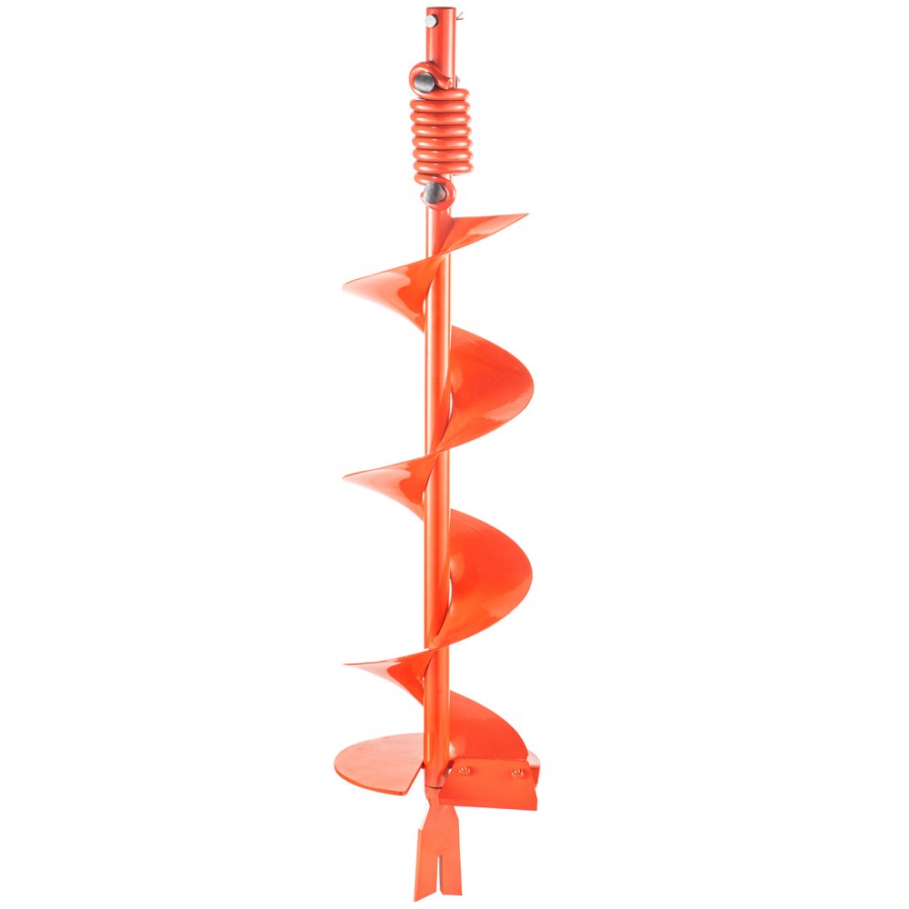 VEVOR Auger Drill, 8'' (D) x 35'' (L) Garden Auger Drill Bit with Shock Absorbing Spring, Drill Auger for 7/8" Drill, Heavy Duty Garden Auger for Planting Bulbs and Bedding Plants, Digging Hole