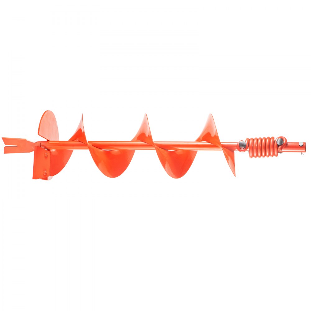 VEVOR Auger Drill, 8'' (D) x 35'' (L) Garden Auger Drill Bit with Shock Absorbing Spring, Drill Auger for 7/8" Drill, Heavy Duty Garden Auger for Planting Bulbs and Bedding Plants, Digging Hole