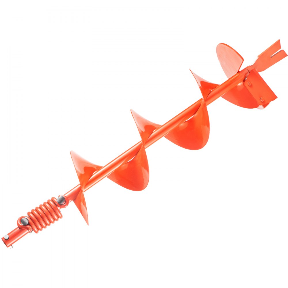 VEVOR Auger Drill, 8'' (D) x 35'' (L) Garden Auger Drill Bit with Shock Absorbing Spring, Drill Auger for 7/8" Drill, Heavy Duty Garden Auger for Planting Bulbs and Bedding Plants, Digging Hole